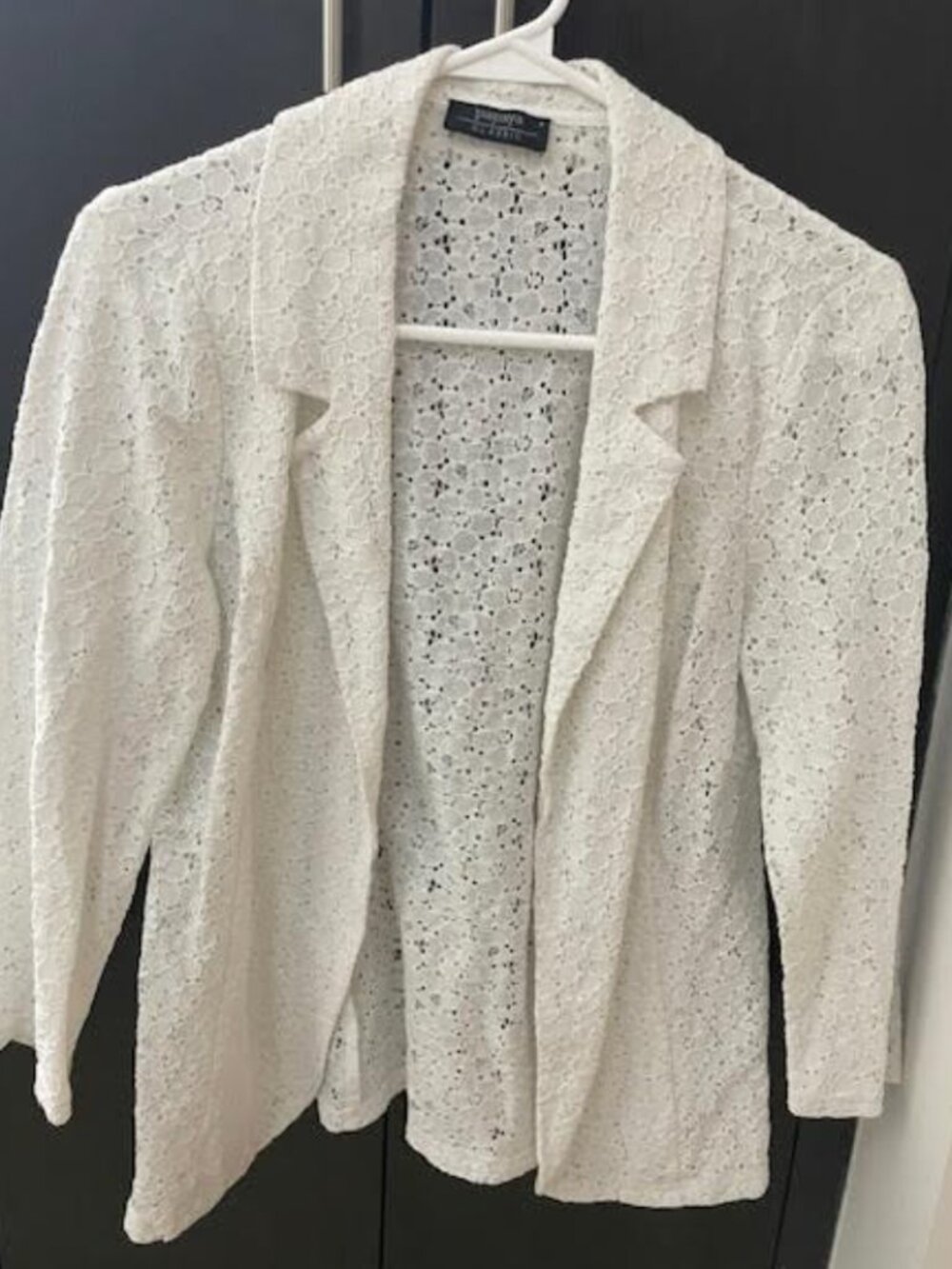 PAPAYA Women's White Blazer Jacket Cardigan Small Lace Eyelet Floral NWOT